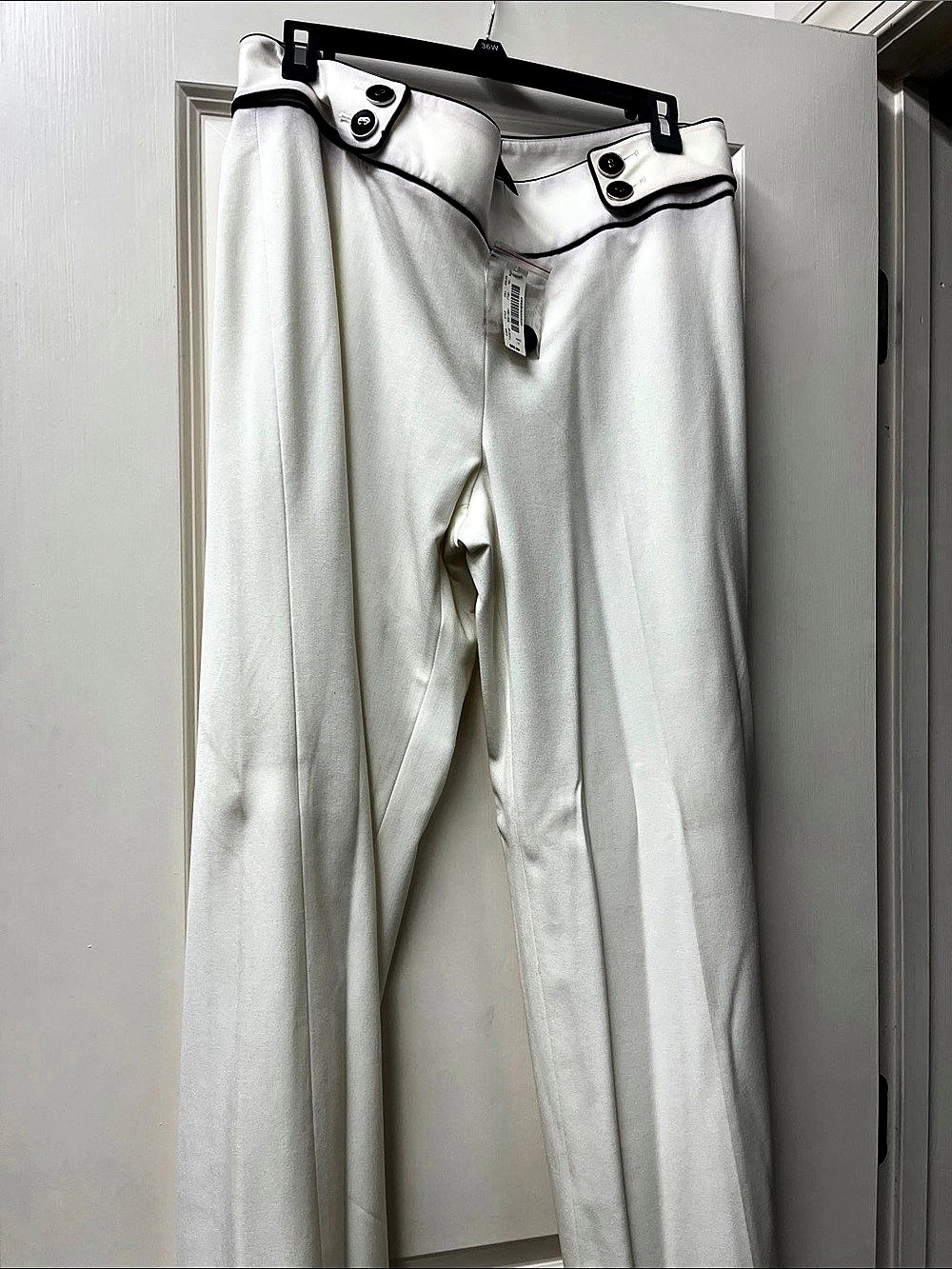 NWT White House Black Market Legacy Piped Trousers White Size 12R